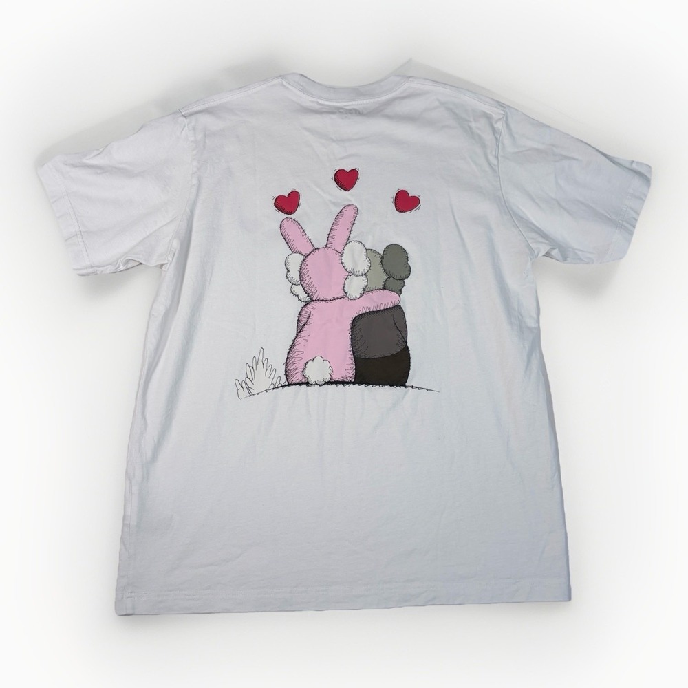 Official KAWS x Andy Warhol Uniqlo White‎ Double Sided Graphic T Shirt Size M